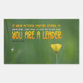 John Quincy Adams Inspirerend citaat "Leader" Rechthoekige Sticker (Voorkant)
