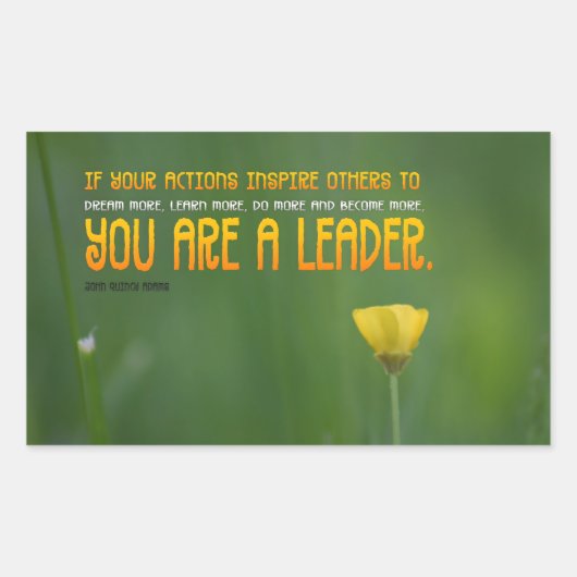 John Quincy Adams Inspirerend citaat "Leader" Rechthoekige Sticker (Voorkant)