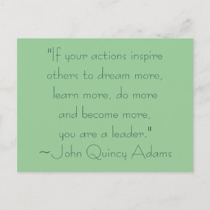 John Quincy Adams Leadership Quote Briefkaart