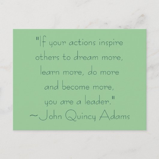 John Quincy Adams Leadership Quote Briefkaart (Voorkant)