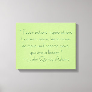 John Quincy Adams Leadership Quote Canvas Afdruk