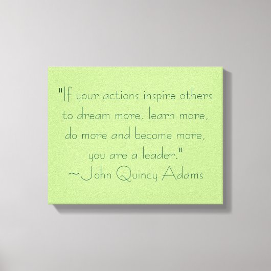John Quincy Adams Leadership Quote Canvas Afdruk (Voorkant)
