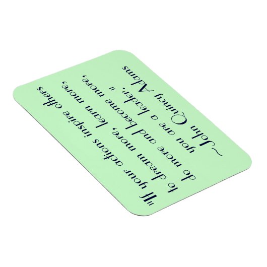 John Quincy Adams Leadership Quote Magneet (Rechterzijde)