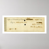 John Quincy Adams ORIGINAL Significant Check Poster (Voorkant)