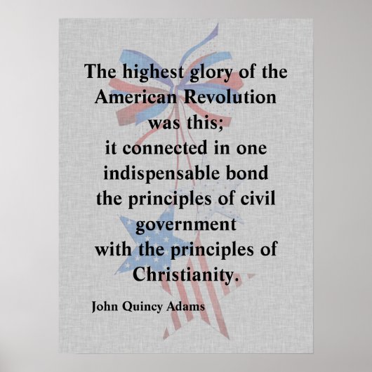 John Quincy Adams Patriotic Religious Quote Poster (Voorkant)