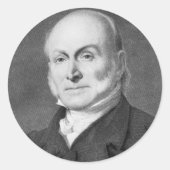 John Quincy Adams Ronde Sticker (Voorkant)