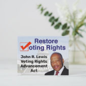 John R. Lewis Stemrecht Vooruitgang Act Briefkaart (Staand voorkant)