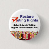 John R. Lewis Stemrecht Vooruitgang Act Ronde Button 3,2 Cm (Voorkant)