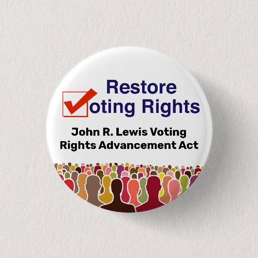 John R. Lewis Stemrecht Vooruitgang Act Ronde Button 3,2 Cm (Voorkant)