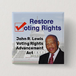 John R. Lewis Stemrecht Vooruitgang Act Vierkante Button 5,1 Cm
