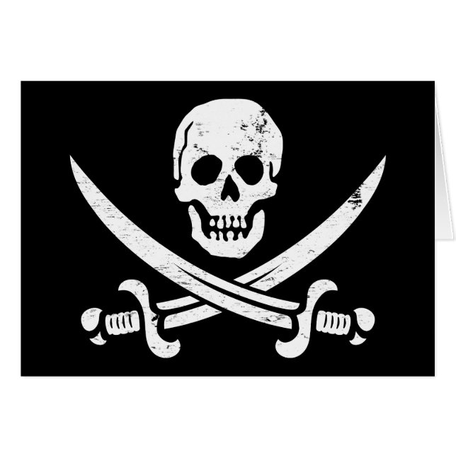 John Rackham (Calico Jack) Pirate Flag Jolly Roger (Voorkant Horizontaal)