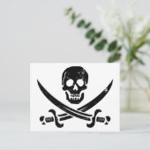 John Rackham (Calico Jack) Pirate Flag Jolly Roger Briefkaart (Staand voorkant)
