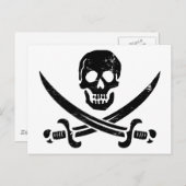 John Rackham (Calico Jack) Pirate Flag Jolly Roger Briefkaart (Voorkant / Achterkant)