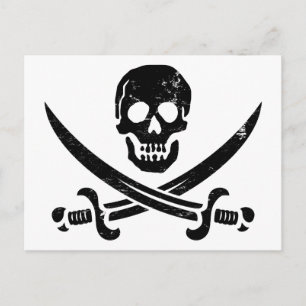 John Rackham (Calico Jack) Pirate Flag Jolly Roger Briefkaart