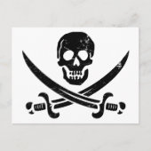 John Rackham (Calico Jack) Pirate Flag Jolly Roger Briefkaart (Voorkant)