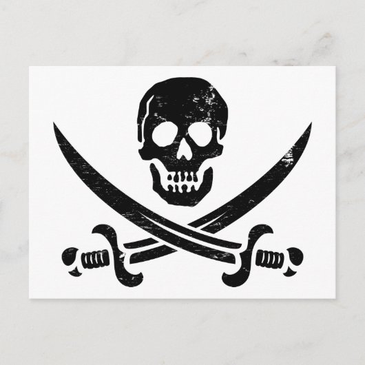 John Rackham (Calico Jack) Pirate Flag Jolly Roger Briefkaart (Voorkant)
