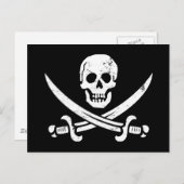 John Rackham (Calico Jack) Pirate Flag Jolly Roger Briefkaart (Voorkant / Achterkant)