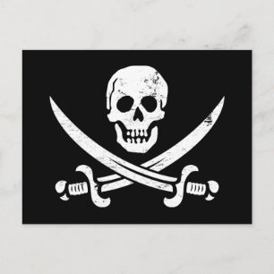 John Rackham (Calico Jack) Pirate Flag Jolly Roger Briefkaart