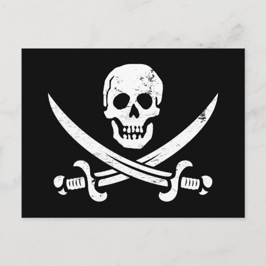 John Rackham (Calico Jack) Pirate Flag Jolly Roger Briefkaart (Voorkant)