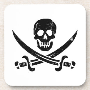 John Rackham (Calico Jack) Pirate Flag Jolly Roger Drankjes Onderzetter