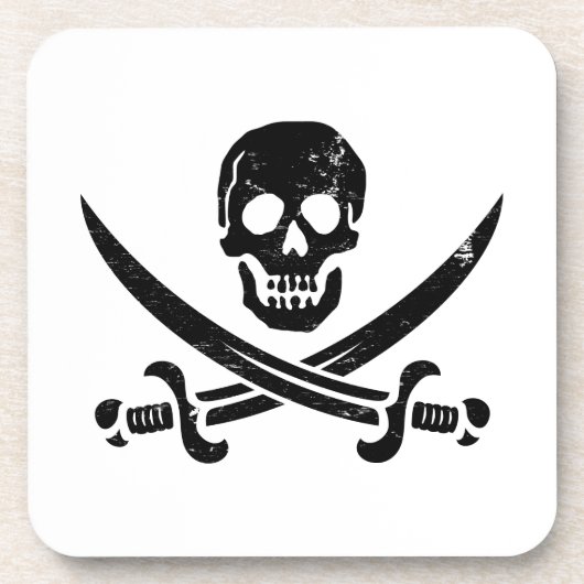 John Rackham (Calico Jack) Pirate Flag Jolly Roger Drankjes Onderzetter (Voorkant)