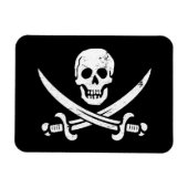 John Rackham (Calico Jack) Pirate Flag Jolly Roger Magneet (Horizontaal)