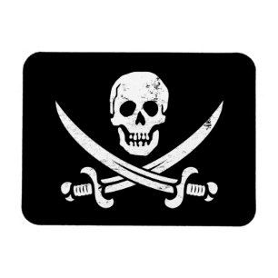 John Rackham (Calico Jack) Pirate Flag Jolly Roger Magneet