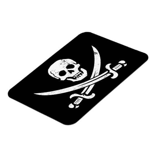 John Rackham (Calico Jack) Pirate Flag Jolly Roger Magneet (Linkerzijde)