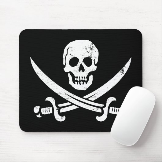 John Rackham (Calico Jack) Pirate Flag Jolly Roger Muismat (Met muis)