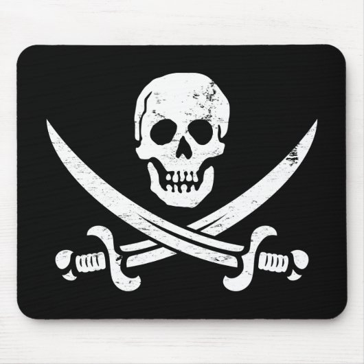 John Rackham (Calico Jack) Pirate Flag Jolly Roger Muismat (Voorkant)