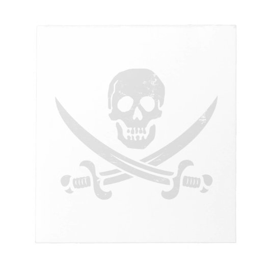 John Rackham (Calico Jack) Pirate Flag Jolly Roger Notitieblok (Voorkant)
