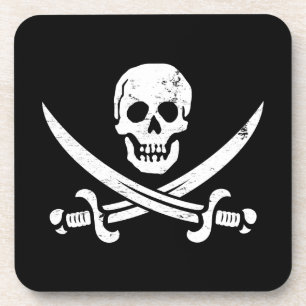 John Rackham (Calico Jack) Pirate Flag Jolly Roger Onderzetter