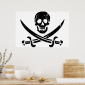 John Rackham (Calico Jack) Pirate Flag Jolly Roger Poster (Keuken)