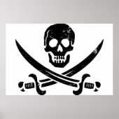 John Rackham (Calico Jack) Pirate Flag Jolly Roger Poster (Voorkant)
