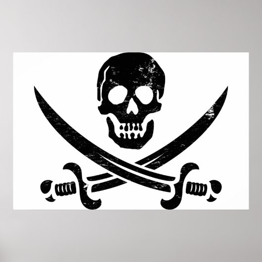 John Rackham (Calico Jack) Pirate Flag Jolly Roger Poster (Voorkant)