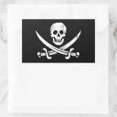 John Rackham (Calico Jack) Pirate Flag Jolly Roger Rechthoekige Sticker (Tas)