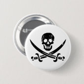 John Rackham (Calico Jack) Pirate Flag Jolly Roger Ronde Button 5,7 Cm (Voorkant /achterkant)