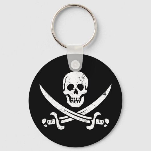 John Rackham (Calico Jack) Pirate Flag Jolly Roger Sleutelhanger (Voorkant)