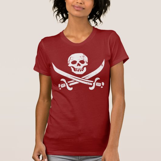 John Rackham (Calico Jack) Pirate Flag Jolly Roger T-shirt (Voorkant)