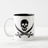 John Rackham (Calico Jack) Pirate Flag Jolly Roger Tweekleurige Koffiemok (Links)