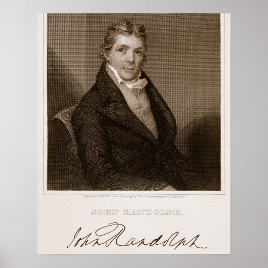 John Randolph (1773-1833) engraved by Thomas B. We Poster (Voorkant)