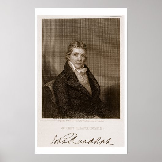 John Randolph (1773-1833) engraved by Thomas B. We Poster (Voorkant)