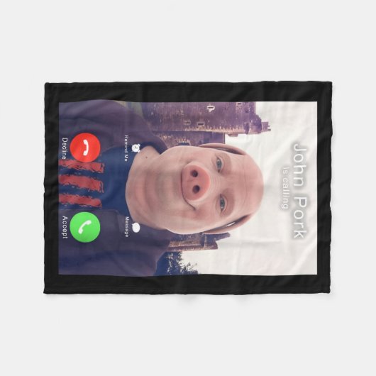 John Rk Is Calling Funny Answer Call Phone  Fleece Deken (Voorkant (Horizontaal))