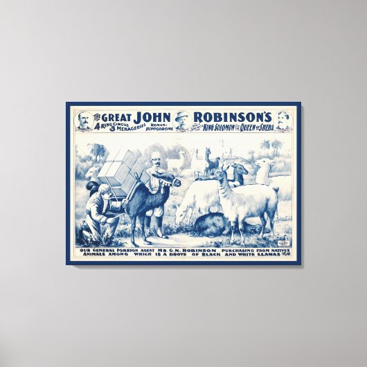  John Robinson Circus-Poster Canvas Afdruk (Voorkant)