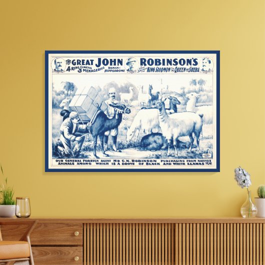 John Robinson Circus-Poster Canvas Afdruk (Insitu (Woonkamer))