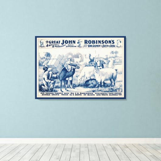John Robinson Circus-Poster Canvas Afdruk (Insitu (Houten vloer))