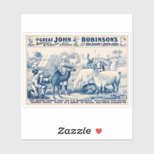  John Robinson Circus-Poster Sticker (Vel)