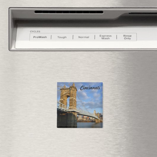 John Roebling Bridge Cincinnati Fotomagneet Magneet (Insitu (Vaatwasser))