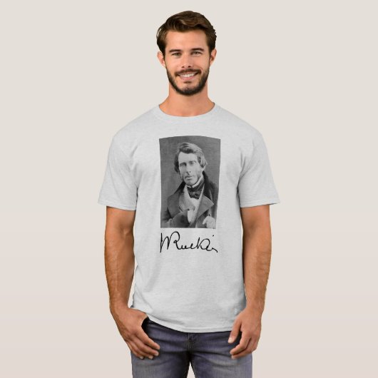 John Ruskin portret en handtekening T-shirt (Voorkant volledig)