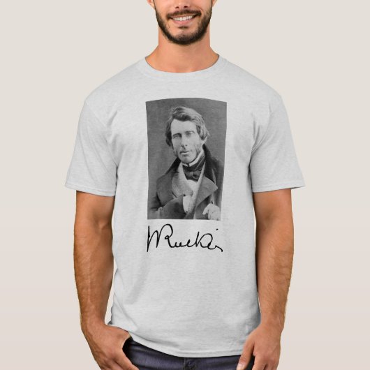 John Ruskin portret en handtekening T-shirt (Voorkant)